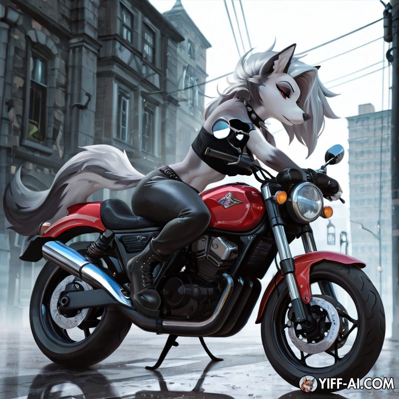 Loona sitting_on_a_harley_motorcycle