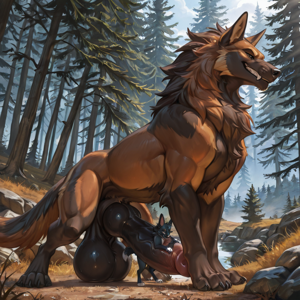 feral_on_feral, feral_penetrating_feral, male/male, size_difference, huge_penis, huge_balls,