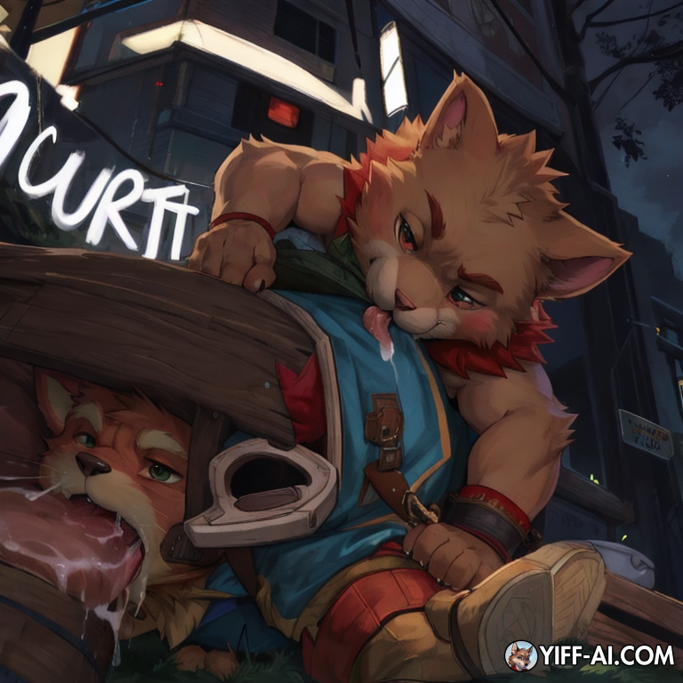 Use that raccon getting rimmed by teemo from league of legends, show the ass being licked by teemo