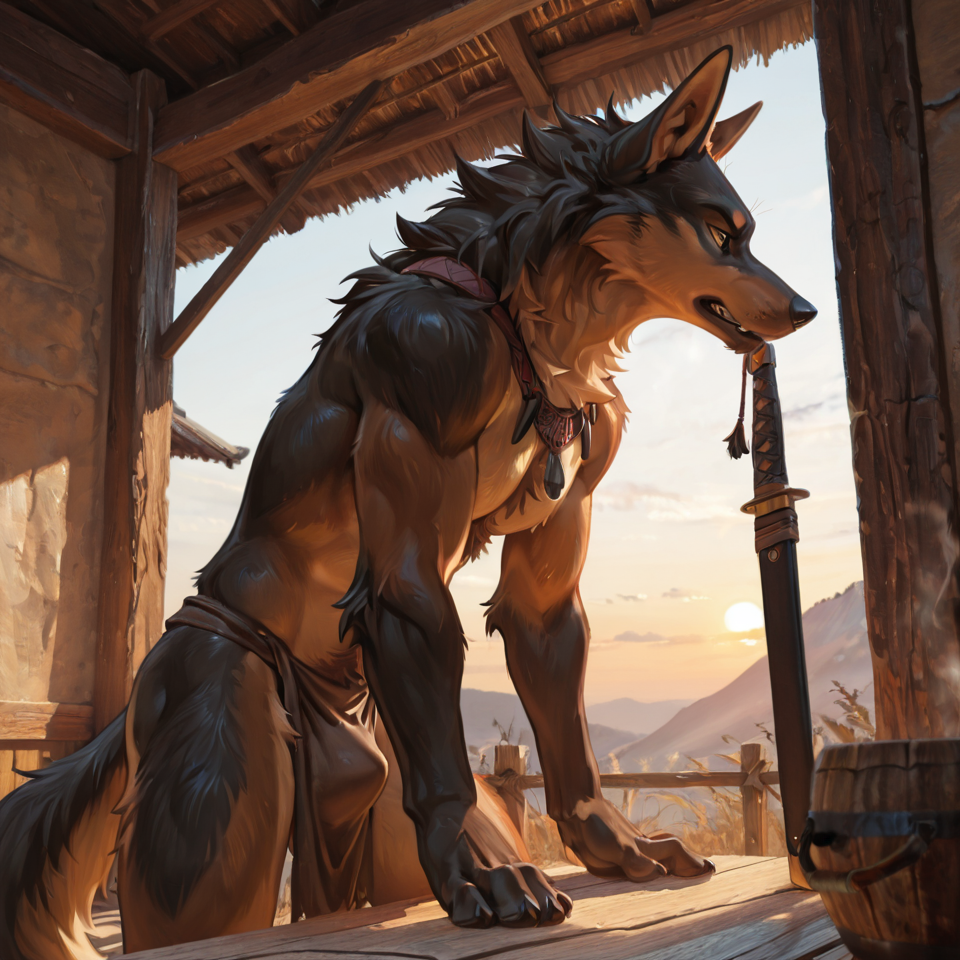 loincloth_only, male, ineffective_loincloth, canine_genitalia, sheath, sheath_outline,