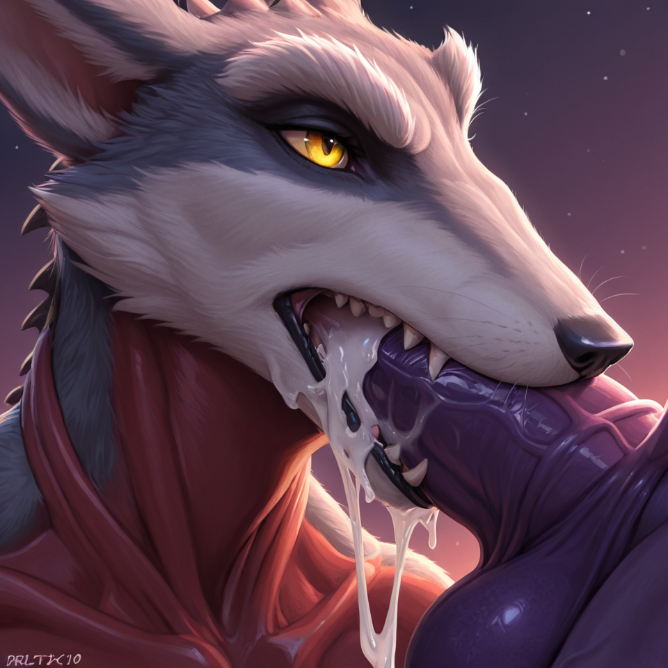 Fox_mccloud sucking off Ridley's (from metroid) big long penis. realistic, photorealism, huge_penis, long_penis, excessive_cum, hyper_genitalia, nintendo, starfox, Ridley, penis_in_mouth