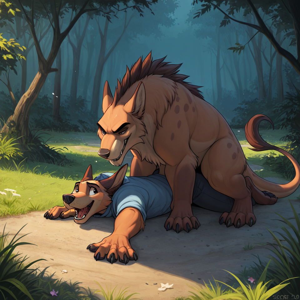 male/male, feral, anthro_on_feral,