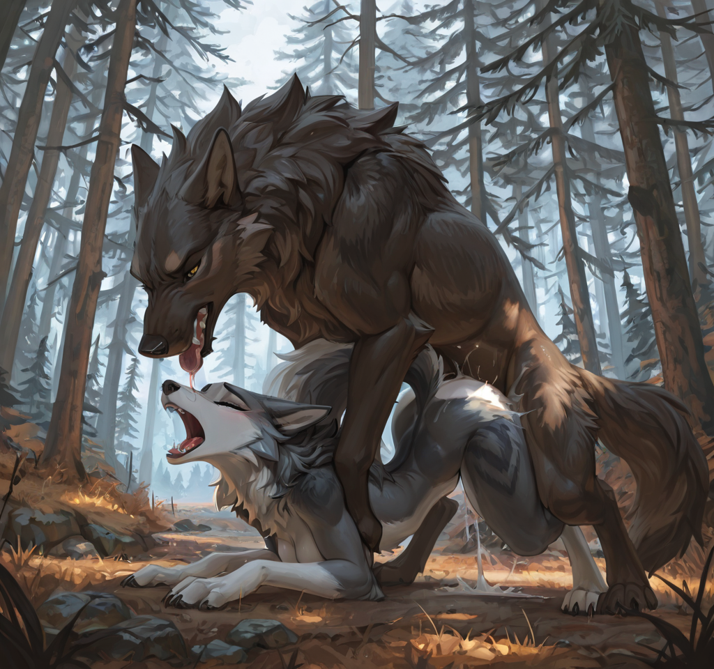 by_kluclew:1.5, bestiality, intraspecies_bestiality, feral_penetrating_anthro, wolf_penetrating_furred_dragon