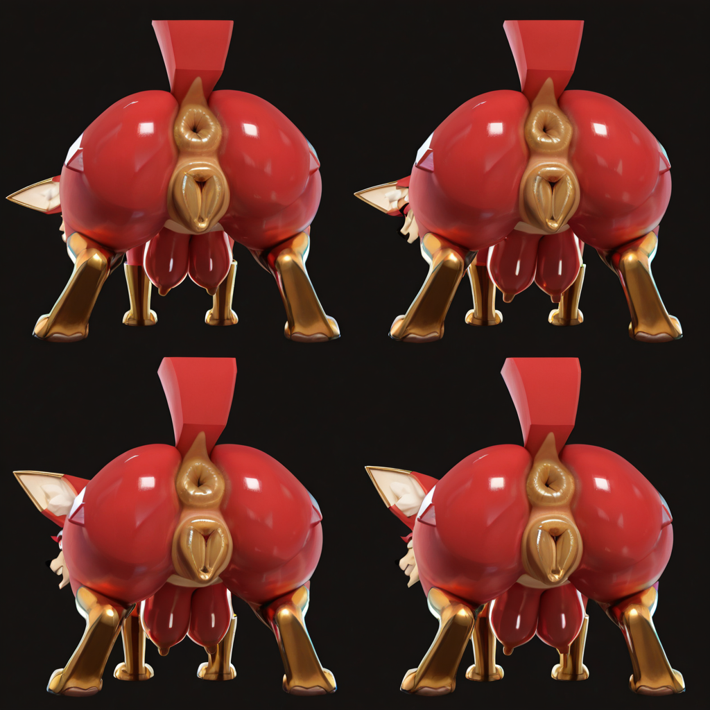 by_Fluffy_Kevlar, eyes_closed, Minecraft_style, simple_art, toon_art, cartoon, simple_body, Solo, worm's-eye_view, feral, fennec_fox_Minecraft, fennec_fox, red_body, two_tone_body, gold_soles, gold_paws, gold_pawpads, hyper_pawpads, hyper_soles, 4_toes, massive_pussy, huge_pussy, hyper_pussy, hyper_labia, huge_labia, massive_labia, hyper_anus, massive_anus, swollen_pussy, huge_teats, massive_teats, hyper_teats, long_nipples, huge_nipples, darkened_genitalia, low_poly, blocky_art, low_poly_body, low_poly_teats, low_poly_ass, geometric_body, voxels, voxel_art_style, gold_eyeliner, gold_lipstick, gold_legwear, gold_armwear, canine_genitalia, canine_vulva, canine_pussy, gold_pussy, metallic_pussy, metallic_anus, gold_anus, gold_labia, short, underweight, detailed_pussy, detailed_anus, rubber_skin, glossy_body, 4_legs, multiple_angles, multiple_poses, multiple_positions, geometric_body, angular, black_background,