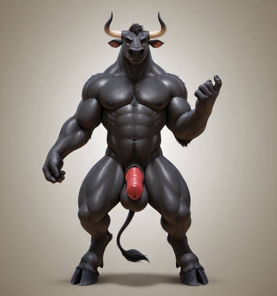 Anthropomorphic black minotaur man, fully anthro, full fur covered body, digitigrade legs, bovine hooves, , non-bovine face structure, bull-like facial proportions, expressive bovine ears, thin tail, anthro minotaur body proportions, animal-like anatomy, furry character, muscular anthro build, strong digitigrade legs, anthropomorphic minotaur man, not human, full furry character Confident stance, bold personality, greek island setting, photorealistic furry anthro character fully anthropomorphic animal character, non-human anatomy, furry anthro character, animal face, bovine muzzle anthropomorphic minotaur furry character, NOT human, animal head, bovine muzzle, fur covered body, digitigrade legs, paw hands, hoove feet, full anthro anatomy naked, fully_sheathed, sheathed_bovine_penis, bovine_genitalia, red_penis, big_balls, full_balls,