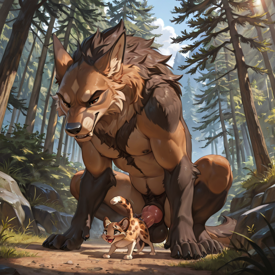 male/male, feral_penetrating_feral, size_difference, animal_genitalia,