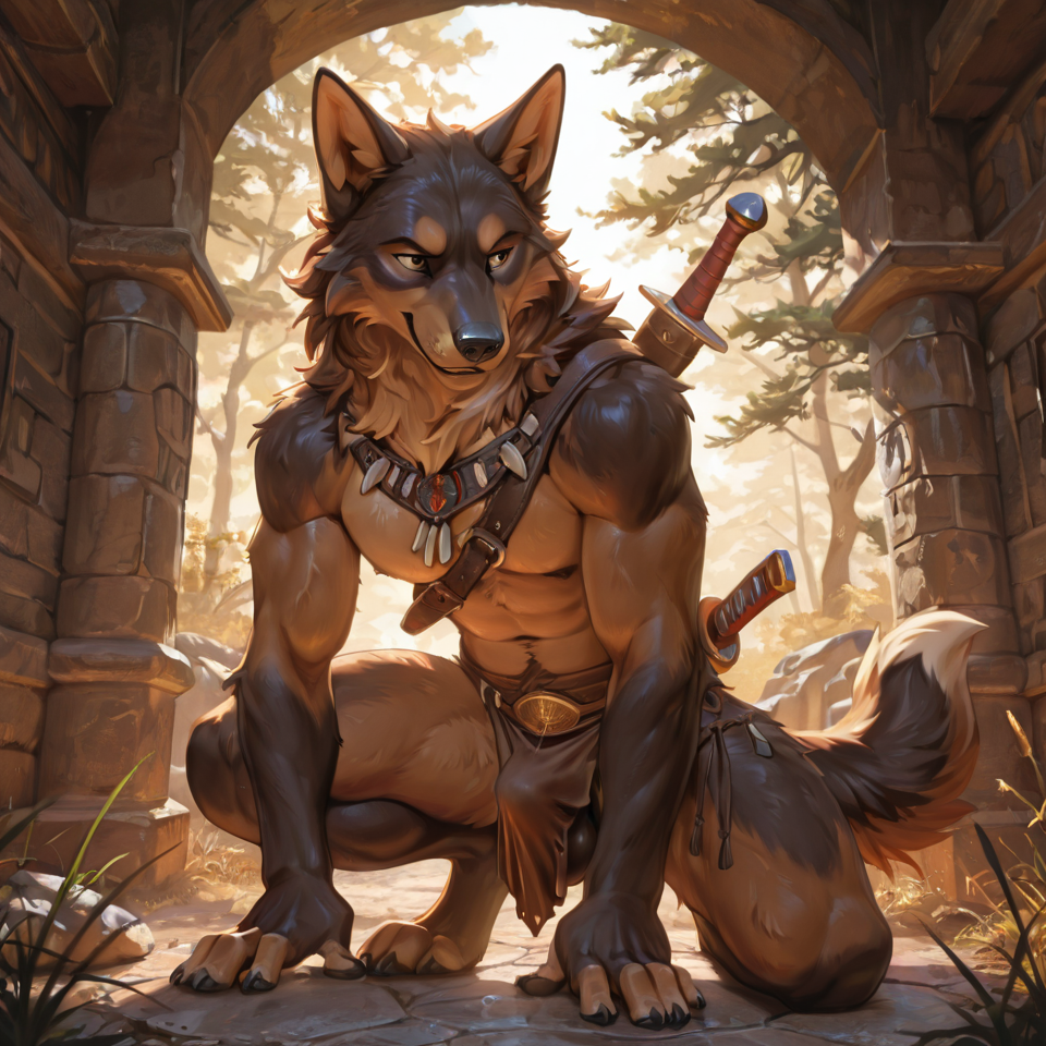 loincloth_only, male, ineffective_loincloth, canine_genitalia, sheath, sheath_outline,