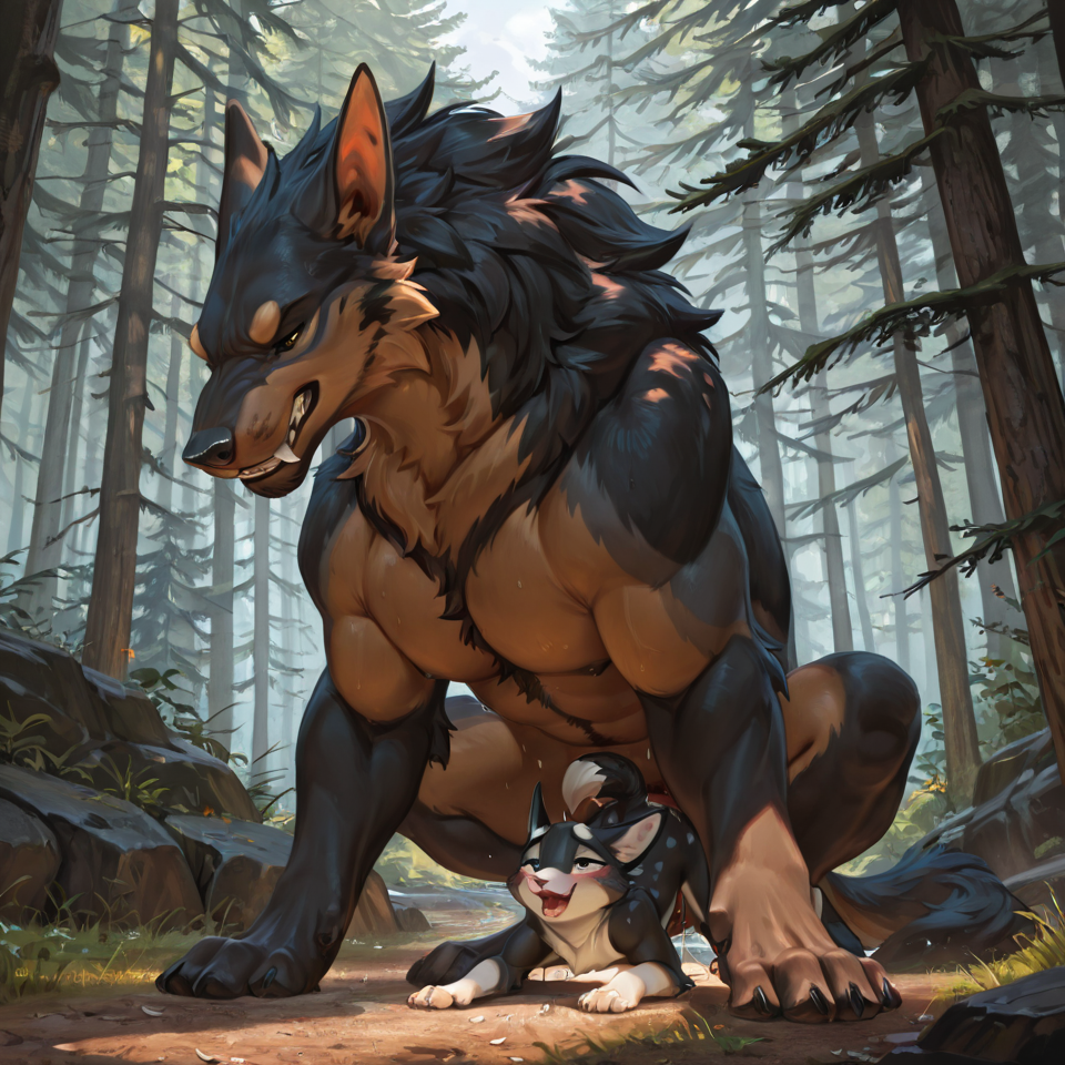 male/male, feral_penetrating_feral, size_difference, animal_genitalia,