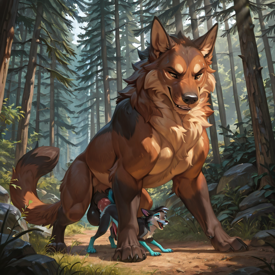 male/male, feral_penetrating_feral, size_difference, animal_genitalia,