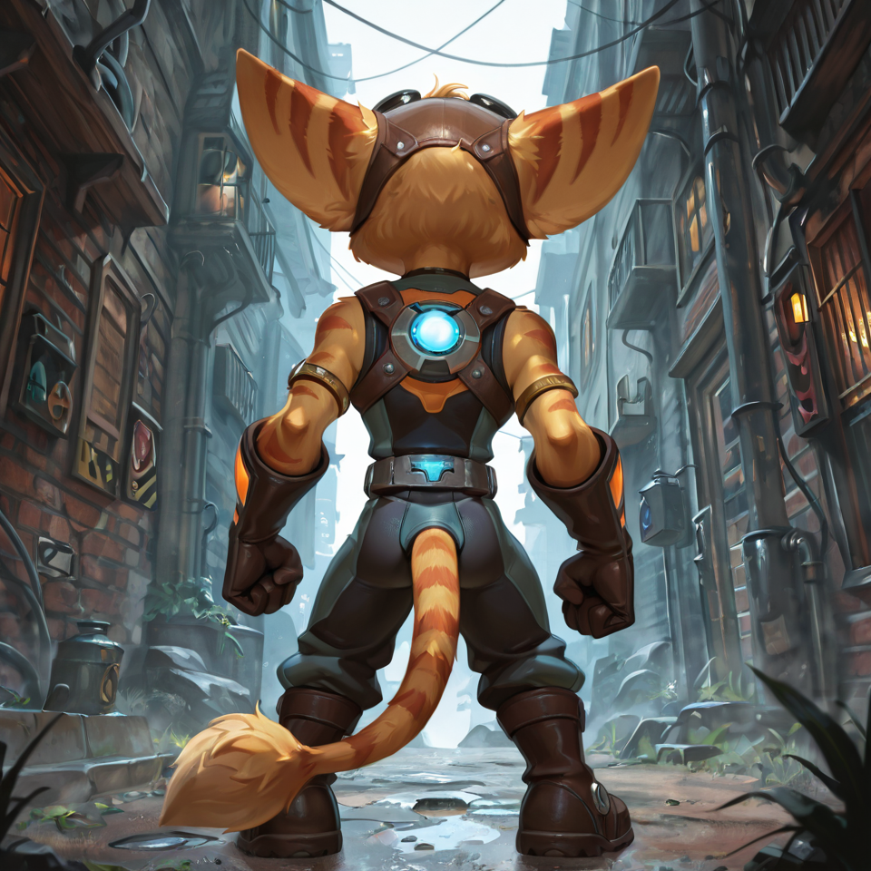 Solo, male ,lombax, Ratchet and clank, clothing_original, omnillave  ,standing,