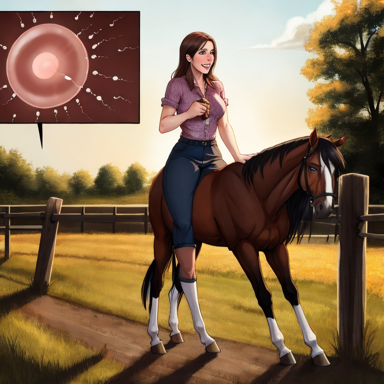 human, Girl,  farm, blue_eyes, skinny, farm, stallion, feeding, pet, licking_girl, good_girl, accidental_exposure, pheromones, inter interspecies, male_penetrating_female, bestiality, anatomically_correct_genitalia, presenting_vulva, transformation_sequence, interspecies_impregnation, penetration,