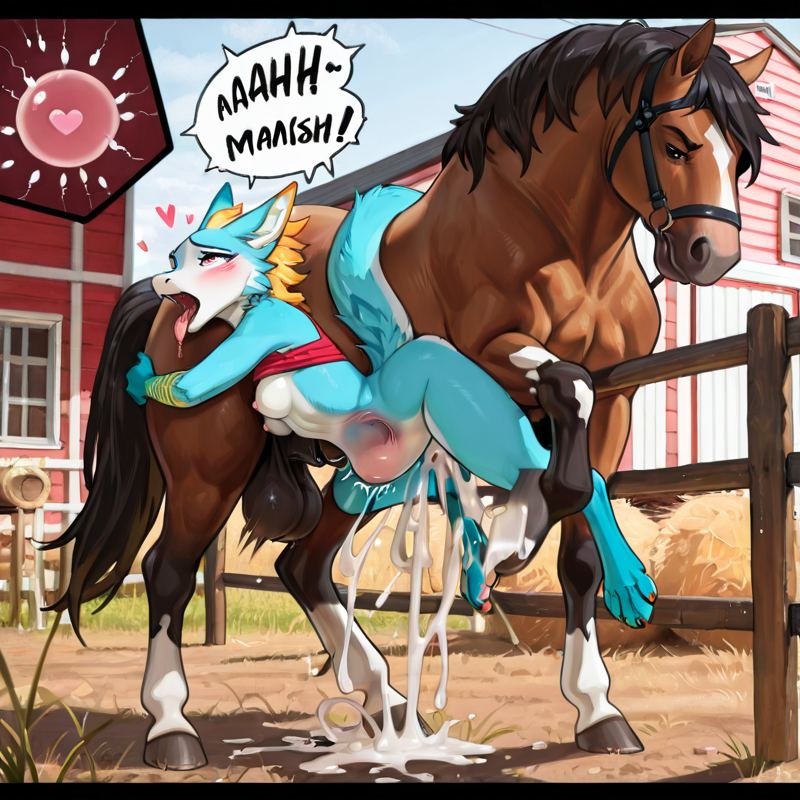 by_kluclew, bestiality, horse_mounting_dragon, realistic_bestiality, intraspecies_bestiality, anthro_on_feral, female_penetrated, feral_penetrating_anthro, intraspecies_bestiality, duo, furred_dragon, anthro, anthro_furred_dragon, anthro_furred_dragon, anthro_furred_dragon, furred_wings, blue_fur, yellow_highlights, digitigrade, anthro_three_toes, clawed_digitigrade_feet, female, small_breasts, dragon_tail, pantsless, shirt_lift, exposed_breasts, slender, barn, stable, smaller, small_female, belly_riding, tied_to_underbelly, gaping_vagina, lustful_gaze, eye_roll, moaning_ahegao, fucked_silly, suspension_bondage, heart_symbol, excessive_heart_symbols, heart_eyes, sound_effects, under_feral, abdominal_bulge, extreme_abdominal_bulge, stretched_pussy, anus, spread_legs, exposed_pussy, bestiality_impregnation, impregnation_request, begging_for_more, speech_bubble, degradation, begging_master quadruped, horse_bestiality, equine, horse, male_feral_horse, male_feral_horse, male_feral_horse, male_feral_horse, male_horse, feral_horse, feral_horse, feral_horse, feral_horse, feral_horse, feral_horse, feral, realistic_feral, realistic_horse, realistic_horse, realistic_horse, brown_body, equine_genitalia, equine_penis, massive_balls, saggy_balls, heavy_balls, sheath, erection, massive_penis, long_penis, flared_penis, thick_penis, throbbing_penis, swinging_balls, larger_male, large_horse, beside_anthro, male/female, feral_on_top, mounting, vaginal, vaginal_penetration, penis_in_vagina, heavy_thrusting, thrust_lines, ball_slap, balls_slapping_ass, ridiculous_fit, extreme_penetration, deep_penetration, balls_deep, impossibly_deep_penetration, medial_ring, internal, internal, internal, internal, internal, cervix, cervical_penetration, rough_sex, caught_in_the_act, being_watched, veiny_penis, veiny_balls, cum_inside, cumshot, excessive_cum, cum_bulge, sperm_cell, agressive_fertilization