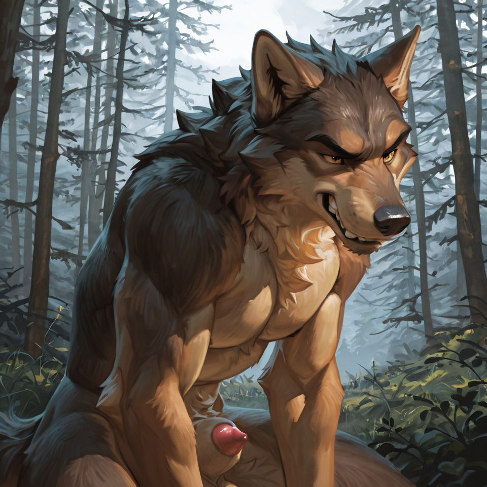 male, mr.wolf, sheath, canine_genitalia, biting_own_lip, solo