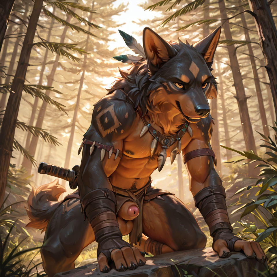 male,canine_genitalia, sheath, tribal,