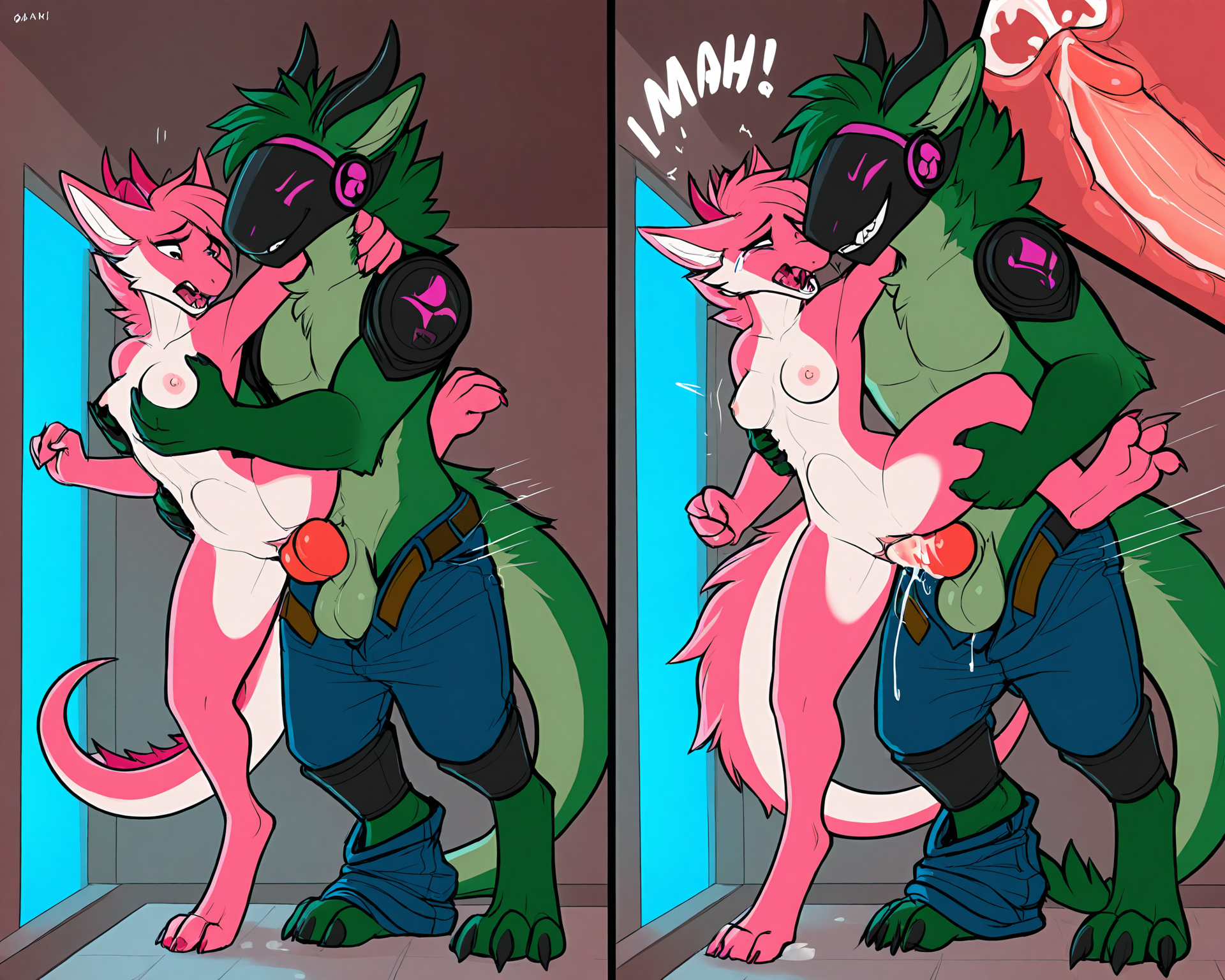 by kluclew:1.5, by_ruaidri:1.5, duo, anthro, dragon, furred_dragon, fluffy, extremely fluffy, female_pink_fur, female_dragon, female_dragon, 4_fingers, female_dragon, exposed_pussy, small_breasts, digitigrade, thin_feet, three_toes, shaking, curling_toes, restrained, scared_face, panicking, screaming, desperation, despair, begging_to_stop, screaming_for_help, in_pain, crying, wet, pussy_juice_leaking, sad, knot, female, leg_glider_position, one_leg_up, dominant_male, ridiculous_fit, arm_around_neck, aggressive_sex, forced, forced_sex, male_penetrating_female, protogen_penetrating_dragon, male_protogen, male_protogen, male_protogen, male_protogen, male_protogen_visor, penis_in_vagina, big_balls, saggy_balls, ball_slaping_pussy, bouncing_balls, internal, cervical_penetration, stretched_pussy, tapering_penis, ridged_penis, massive_penis, massive_penis, slap_(sound_effect), plap_(sound), ball_slap, larger_male, smaller_female, plap_(sound), abdominal_bulge, sadism, sadistic_male, thrusting, thrust_lines, violent_thrusting, rough_sex, heavy_thrusting, evil_grin, sadistic_smile, glowing_penis, white_penis, glowing_cum, prison_cell, pants_down, open_belt, aggressive_groping, breast_grab, 4_panel_comic