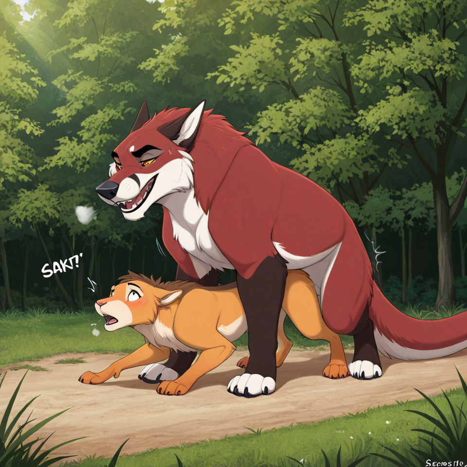 male/male, feral, human_on_feral, human_penetrating,